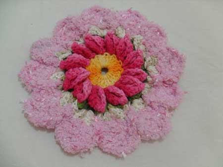 decoração com flores de croche