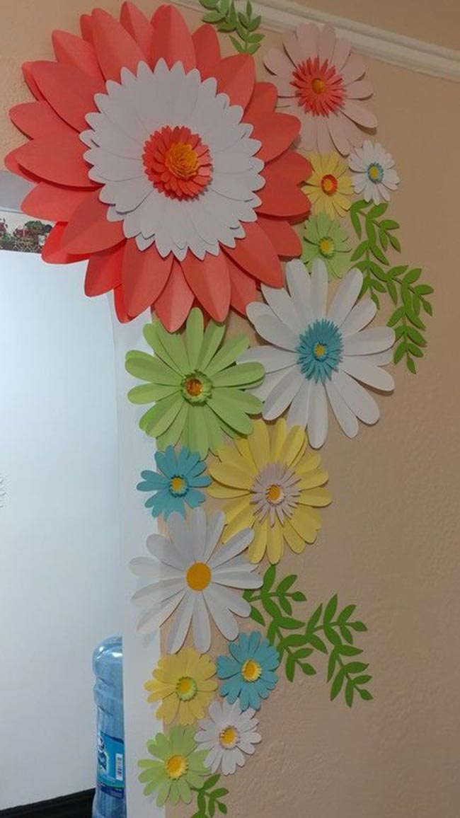 decoração de parede com flores
