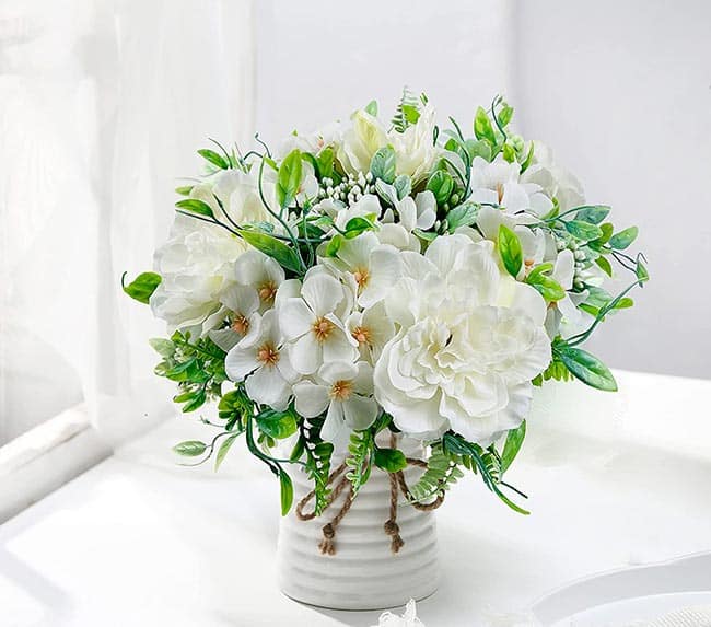 imagens de vaso de flores artificiais