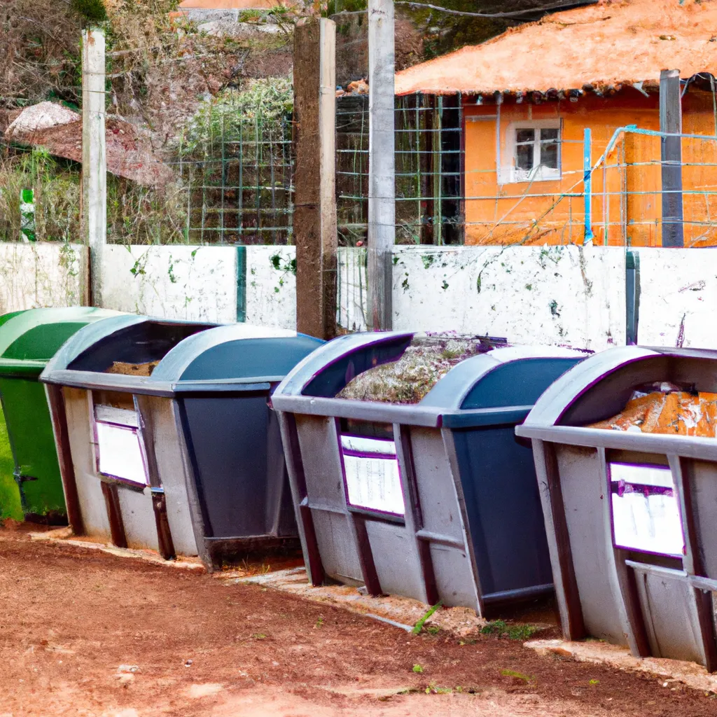 Ilustracao Os diferentes tipos de conteineres para Compostagem