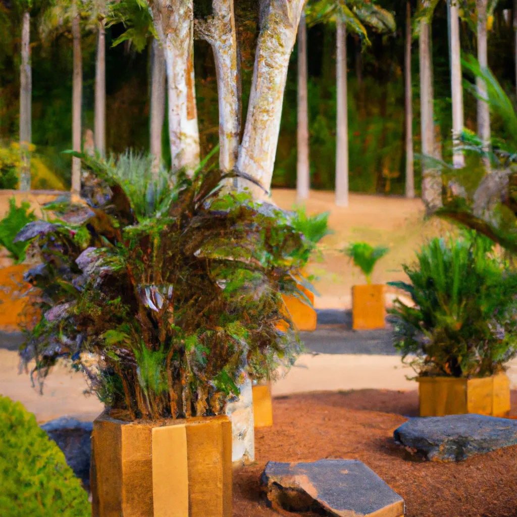 Imagem Crie designs unicos usando palmeiras na paisagem do seu jardim.