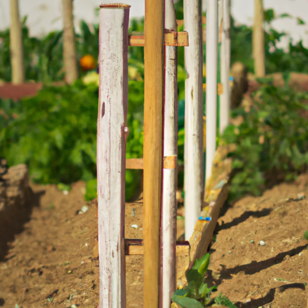 Imagem Horta vertical com estacas de arvore