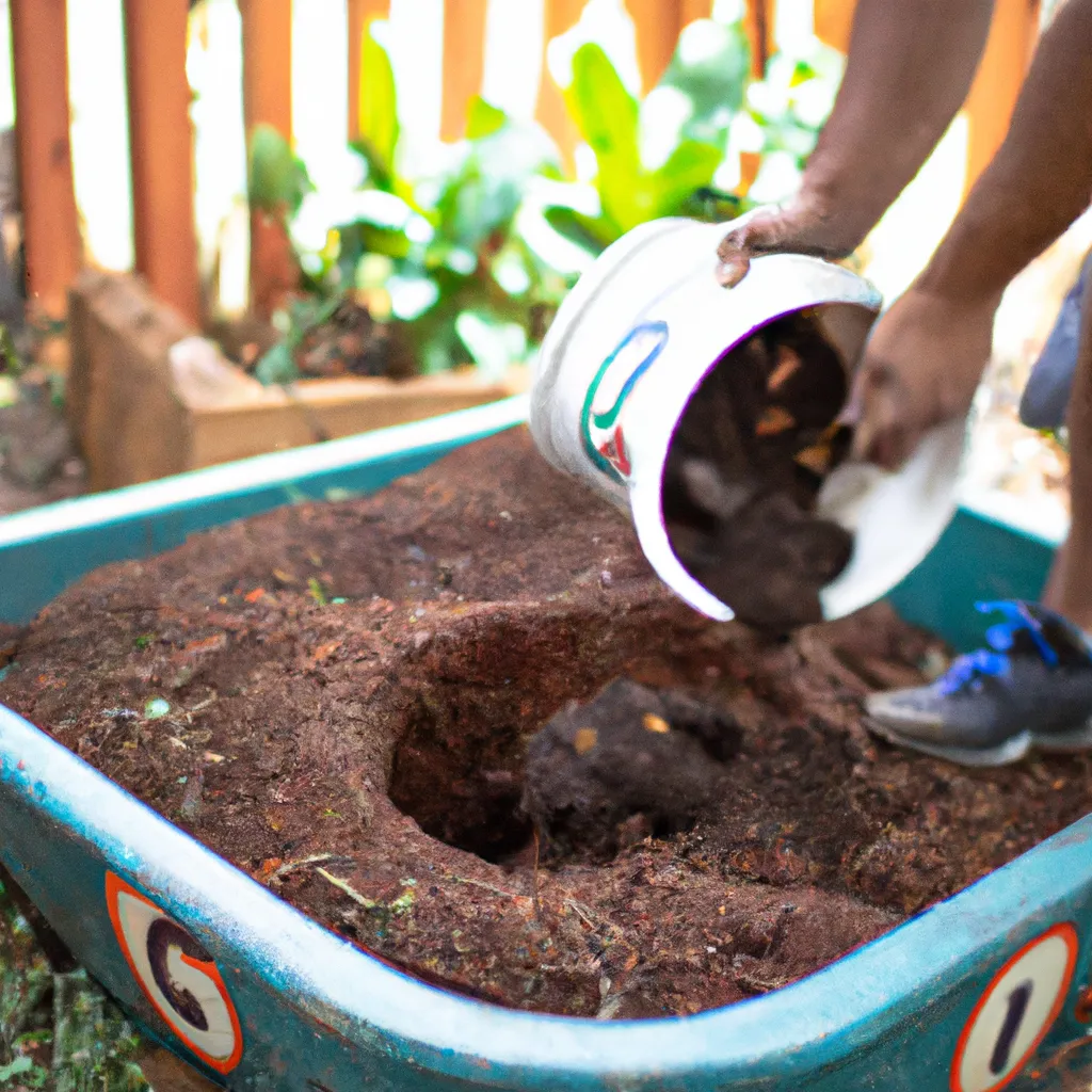Imagens Adubando o solo com compostagem caseira