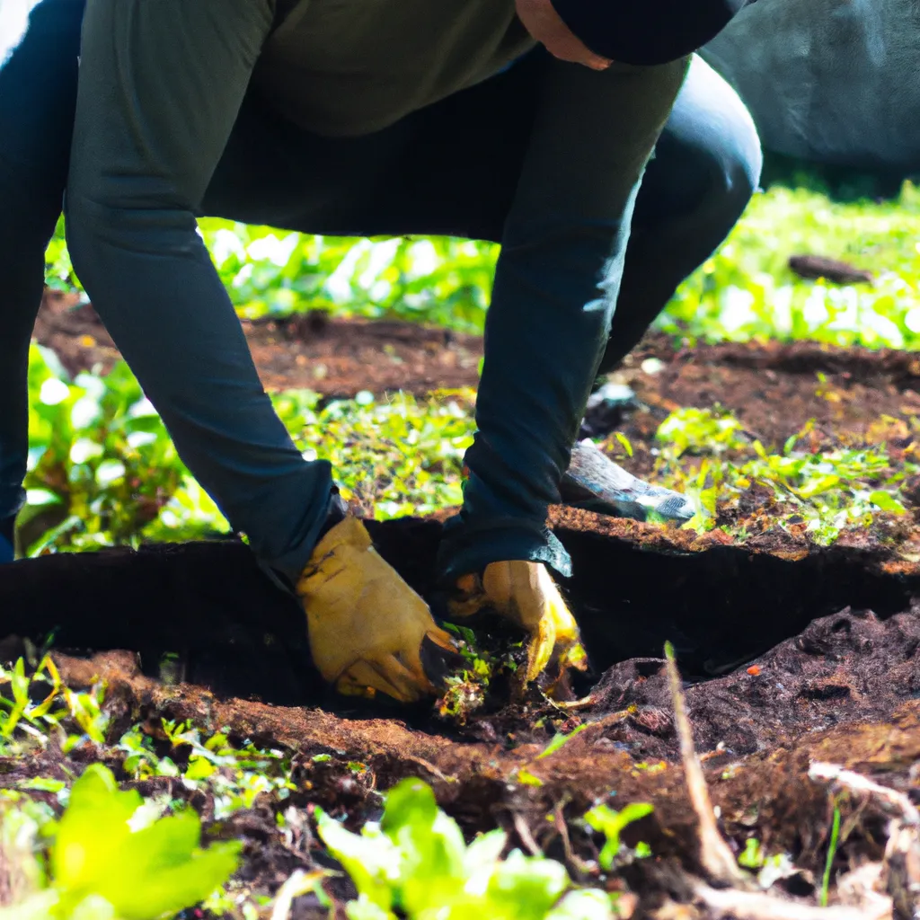 Imagens Compostando em canteiros de vegetais