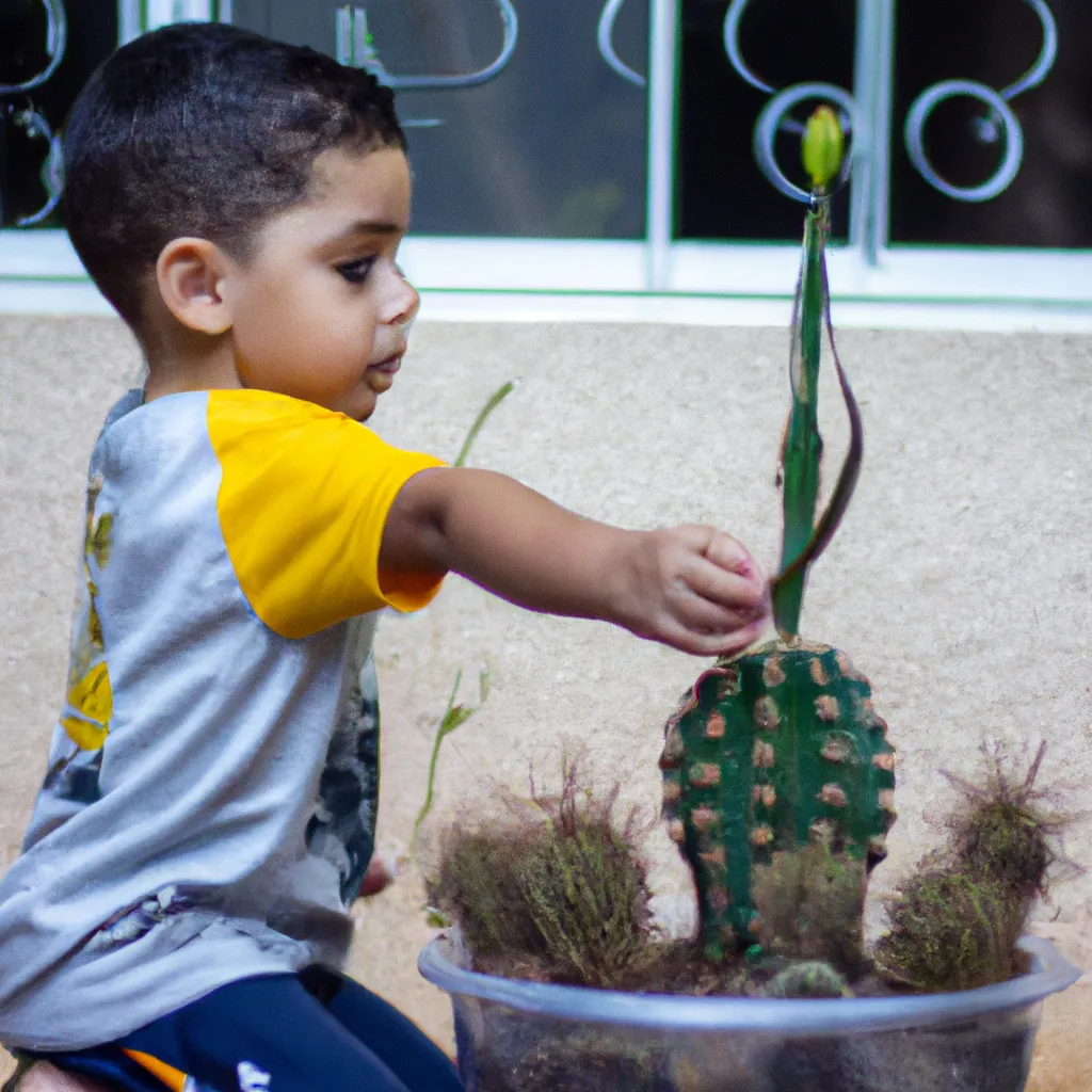 Imagens Criancas e Cactus incentivando o interesse da geracao mais nova pela natureza