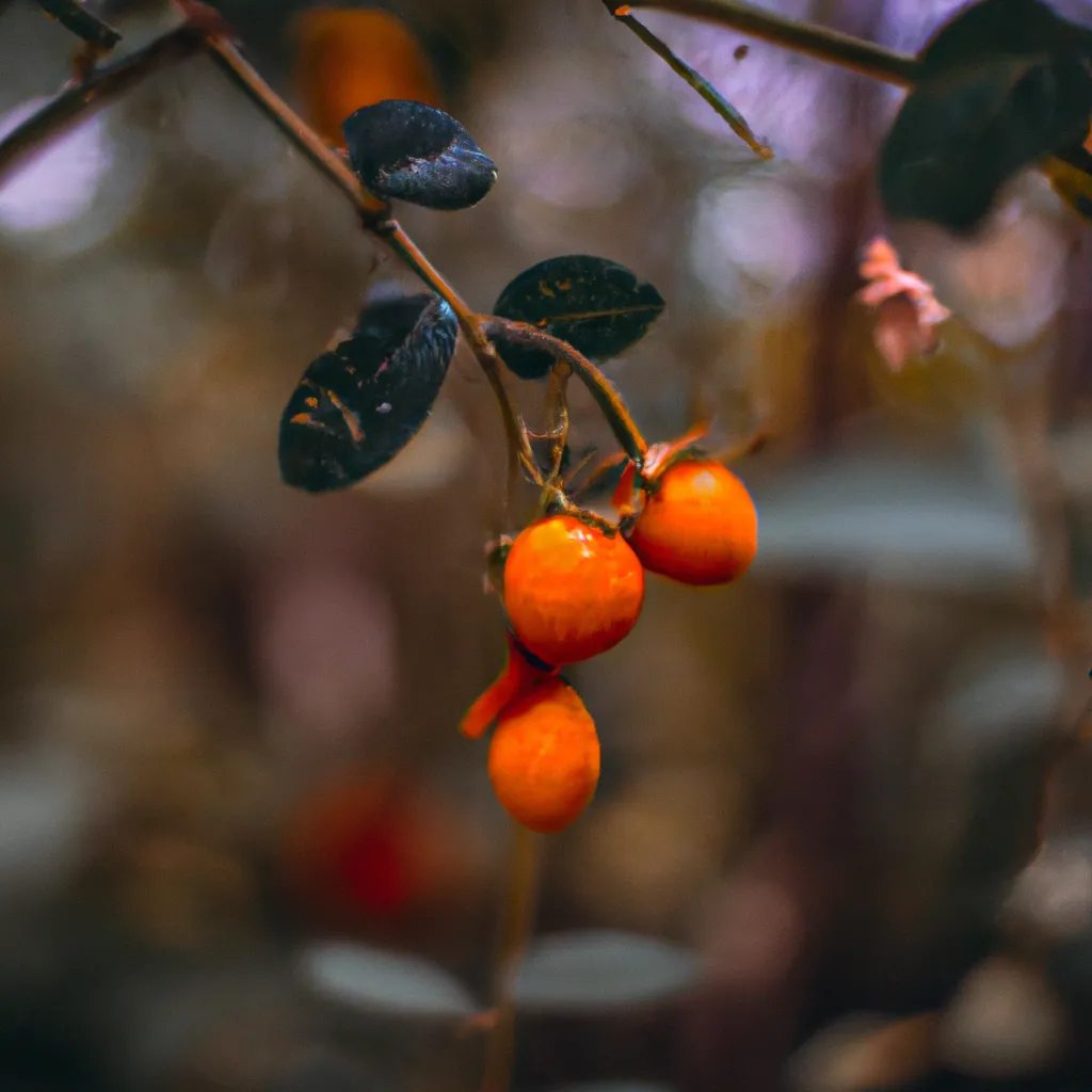 Imagens Usando as frutas produzidas pelas plantas trepadeiras em torno dos arbustos