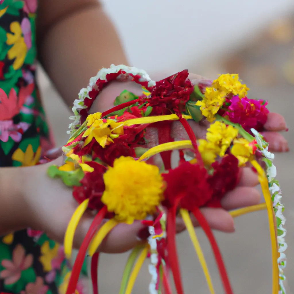 Imagens uso flores festivais rituais antigos