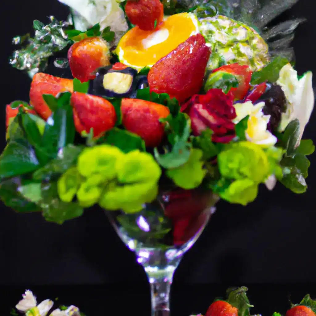 Imagens usando frutas verduras arranjos florais