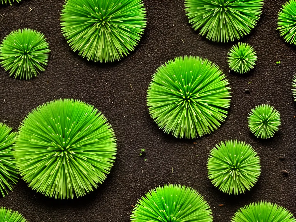 Imagens briofitas e microrganismos parcerias em microescala